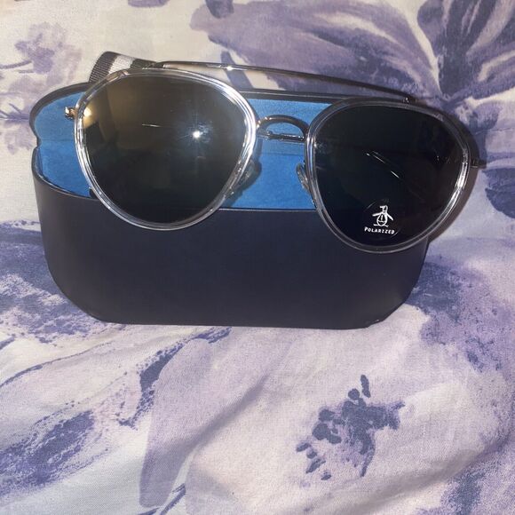 Original Penguin The‎ Shady CR Crystal Sunglasses Polarized Rounded Lens New - Picture 3 of 6